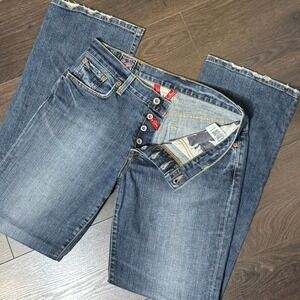 Lucky Brand Easy Rider Jeans 8 29 x 32 Medium Wash Button Fly Straight Leg